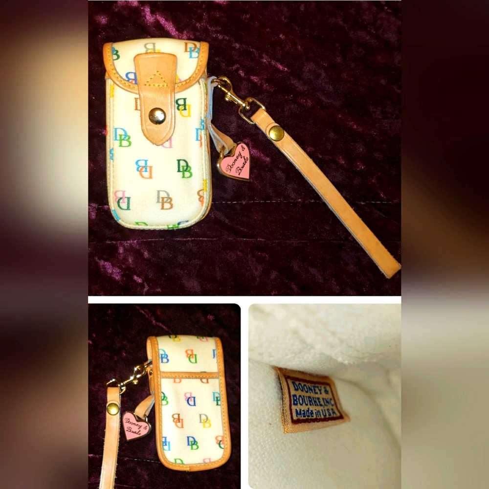VINTAGE DOONEY & BOURKE Cell Phone Purse Case Wristlet cute ! RARE! .